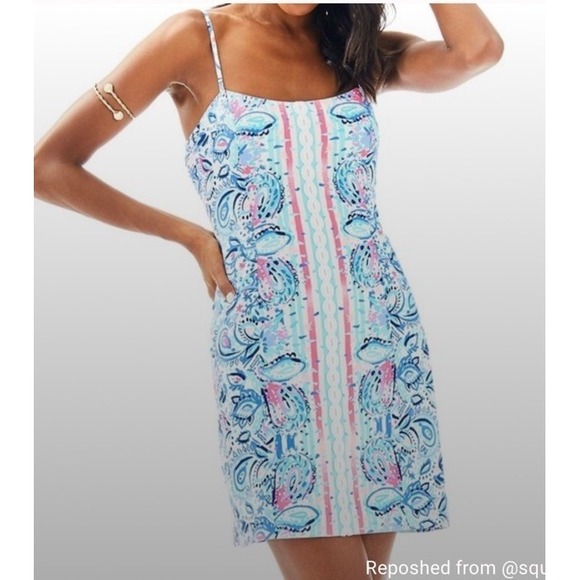 Lilly Pulitzer Shelli Dress Stripes Streamers Sz 2 Tie Back - Picture 2 of 13